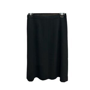 Talbots Petites Black Wool Back Button Classic Workwear Midi Skirt Size 6 Preppy